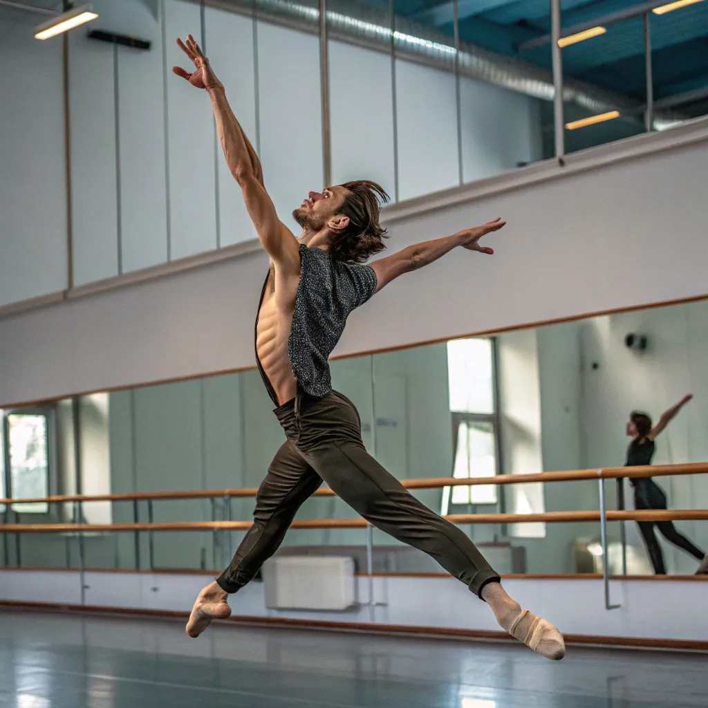Passionate dancer in the studio